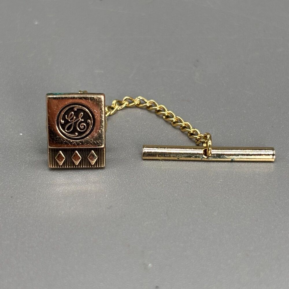 Vintage General Electric GE Service Award Tie Tac Pin Anson 1/10 10K Gold Filled